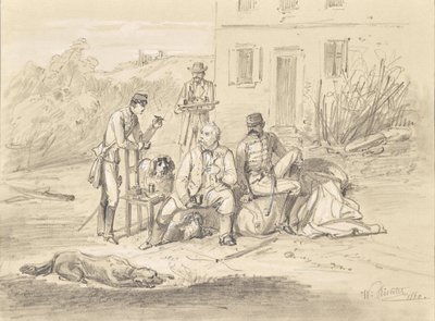Drei Offiziere nach der Schlacht von Solferino von Wilhelm Richter