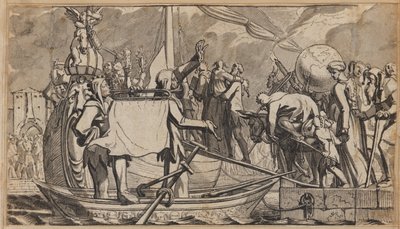 Die Einschiffung auf dem Narrenschiff von Wilhelm Stettler