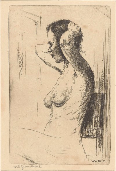 Sitzende, nackte Frau von Willem Adrianus Grondhout (signed by artist)