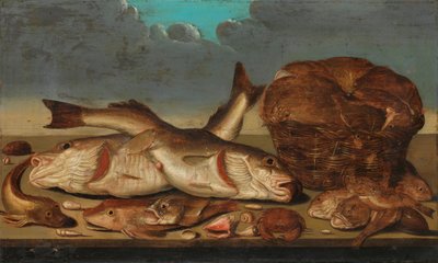 Stillleben mit Fisch von Willem Ormea