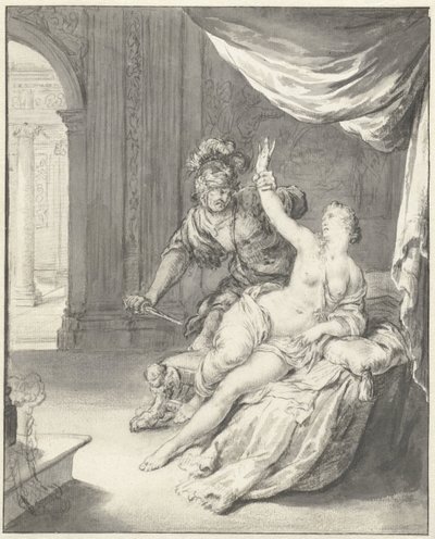 Tarquinius bedroht Lucretia von Willem Van Mieris