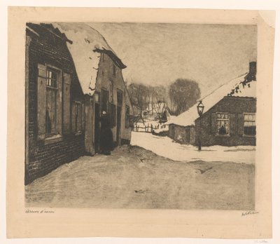 Verschneite Häuser in Ede von Willem Witsen (signed by artist)