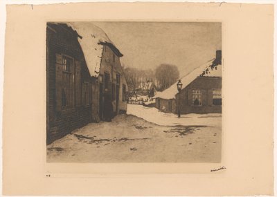 Verschneite Häuser in Ede von Willem Witsen (signed by artist)