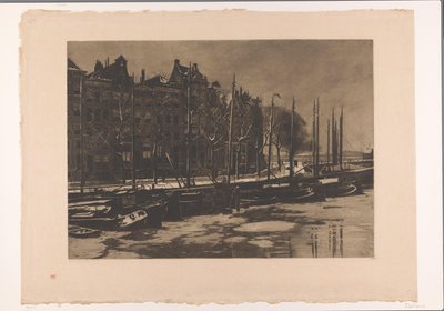 Binnenkant, Amsterdam, mit Schnee von Willem Arnoldus Witsen