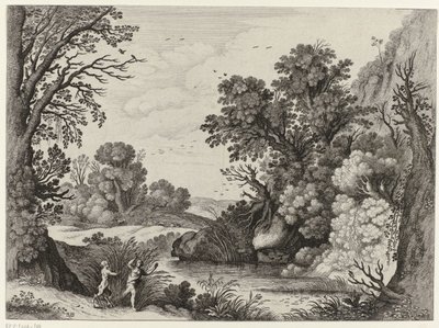 Landschaft mit Pan und Syrinx von Willem van Nieulandt (II)