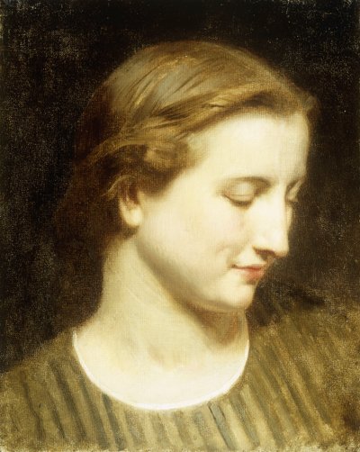 Frau in einem gestreiften Kleid von William Adolphe Bouguereau