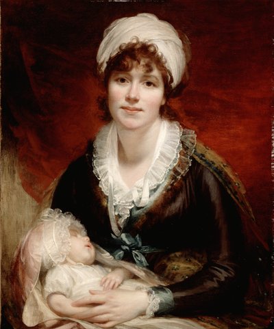 Lady Beechey und ihr Baby, ca. 1800 von William Beechey