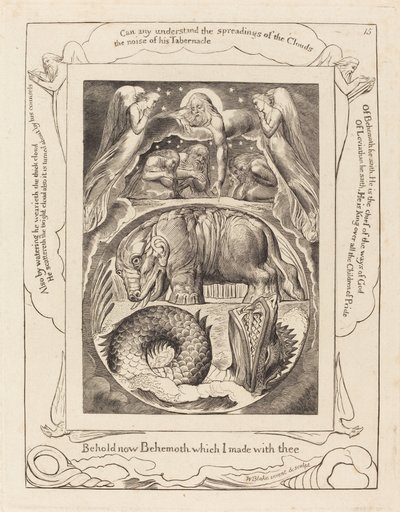 Behemoth und Leviathan von William Blake