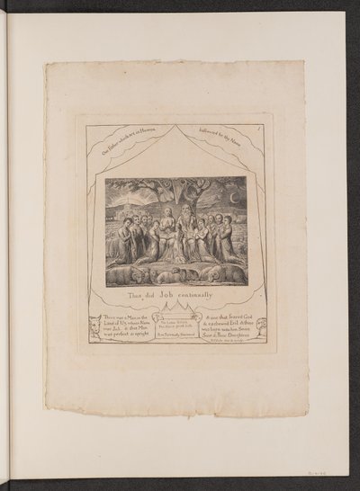 Hiob und seine Familie, 1825 von William Blake
