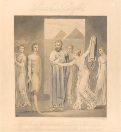 Joseph und Potiphars Frau von William Blake