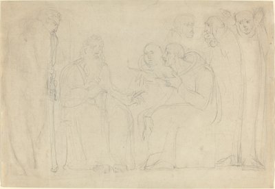 Der heilige Augustinus bekehrt König Ethelbert von Kent von William Blake