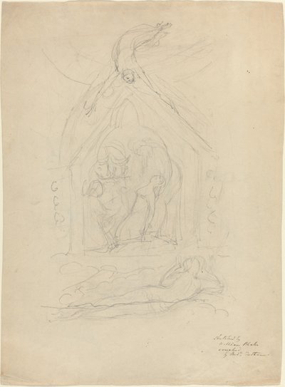 Der Abstieg des Friedens (recto) von William Blake