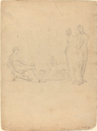 Der kleine Herkules erwürgt die Schlangen von William Blake