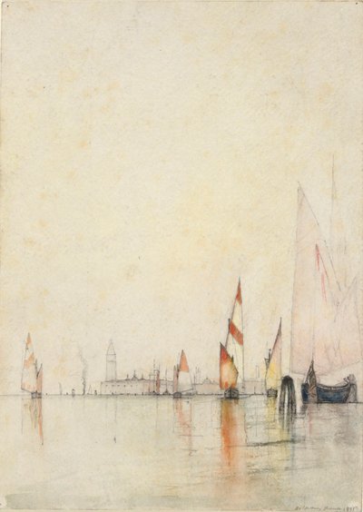 Boote auf der Lagune, Venedig von William Gedney Bunce