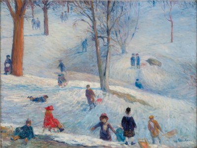 Rodeln, Central Park von William Glackens