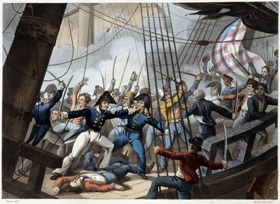 Kollision des amerikanischen Bootes Chesapeake von William Heath