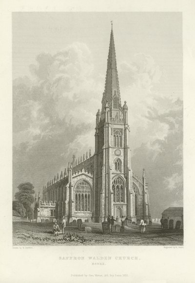 Kirche von Saffron Walden, Essex von William Henry Bartlett