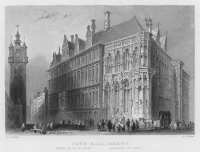 Rathaus, Gent (Stich) von William Henry Bartlett