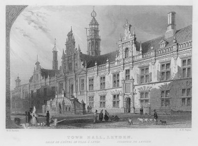 Rathaus, Leyden von William Henry Bartlett