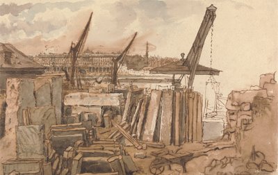 Der Bau der Waterloo-Brücke von William Henry Hunt