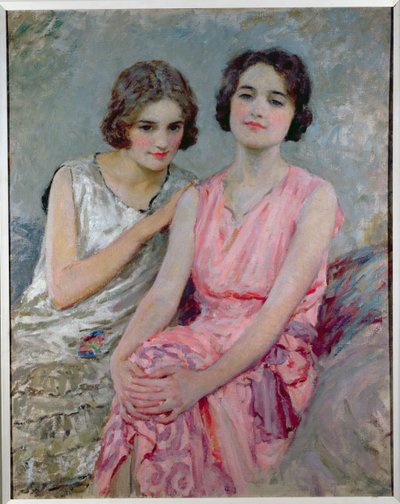 Zwei sitzende junge Frauen von William Henry Margetson