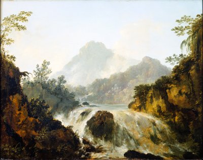 Ein Wasserfall im Tuaruru-Tal, Tahiti von William Hodges