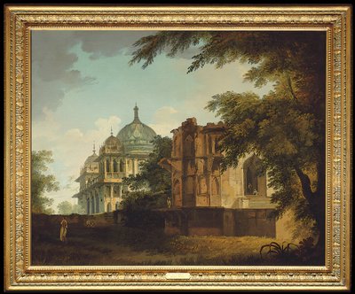 Ansicht einer Moschee in Mounheer von William Hodges