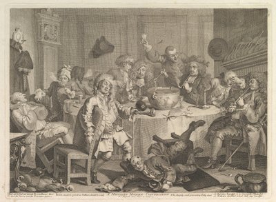 Eine moderne Mitternachtskonversation, März 1732 von William Hogarth