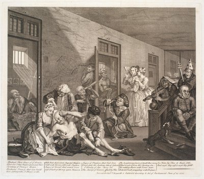 Der Lebensweg eines Wüstlings, Platte 8 von William Hogarth