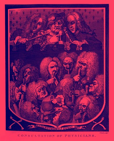 Konsultation der Ärzte von William Hogarth
