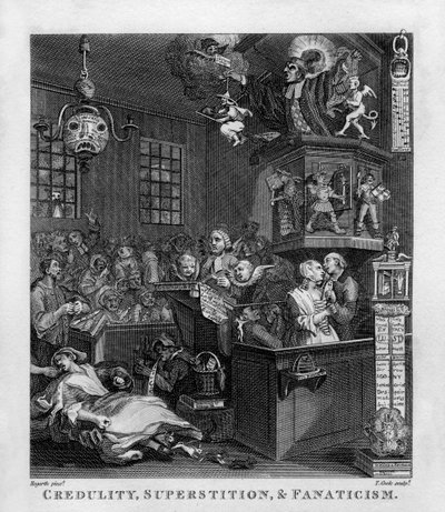 Leichtgläubigkeit, Aberglaube und Fanatismus von William Hogarth von William Hogarth