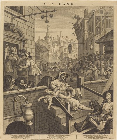 Gin Lane von William Hogarth