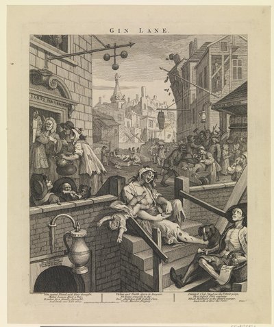 Gin Lane von William Hogarth