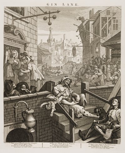 Gin Lane von William Hogarth