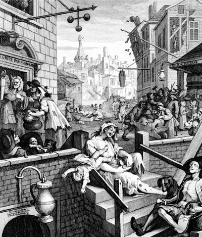 Gin Lane von William Hogarth