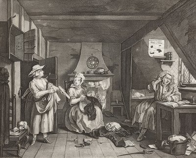 Der notleidende Dichter von William Hogarth
