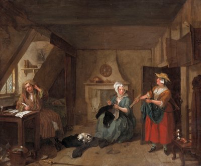 Der bedrängte Dichter von William Hogarth
