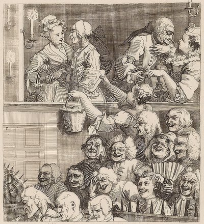 Das lachende Publikum von William Hogarth