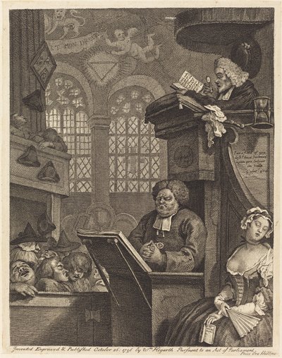 Die schlafende Gemeinde von William Hogarth