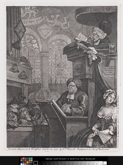 Die schlafende Gemeinde von William Hogarth