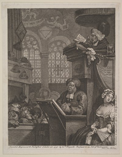 Die schlafende Gemeinde, 21. April 1762 von William Hogarth