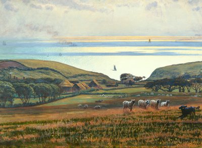 Fairlight Downs, Sonnenlicht auf dem Meer von William Holman Hunt