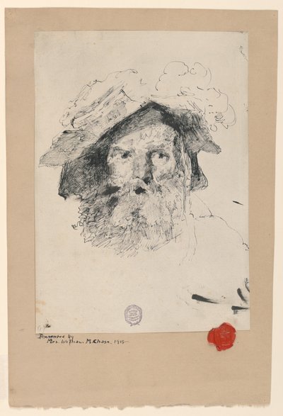 Kopf eines bärtigen Mannes von William Merritt Chase