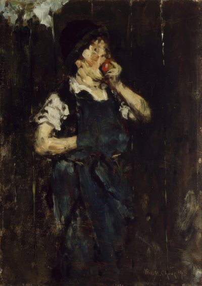 Der Lehrling (Junge mit Apfel) von William Merritt Chase