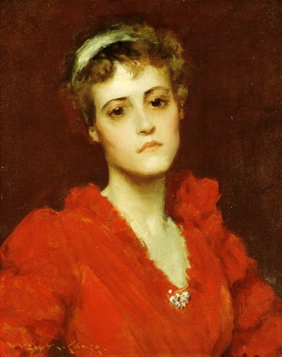 Das rote Kleid von William Merritt Chase