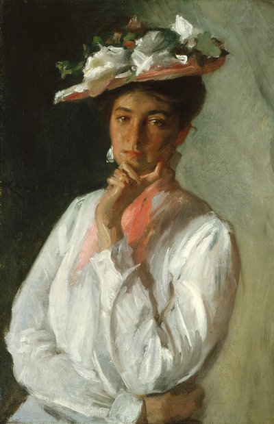 Frau in Weiß von William Merritt Chase