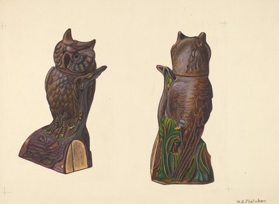 Eule auf Baumstamm Sparbüchse von William O. Fletcher
