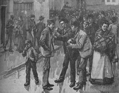 Szene während des Streiks in Preston, um 1890 von William Rainey