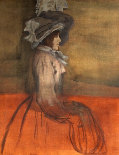 Porträt einer Dame mit Hut von William Rothenstein