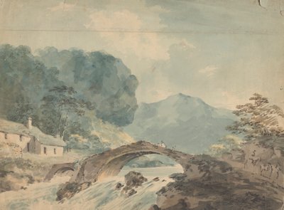 Brücke überquert Fluss von William Sawrey Gilpin